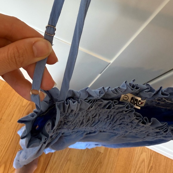 Ciao Lucia | 100% cotton Umbria Blue Smocked Tiered Sundress - Picture 6 of 8